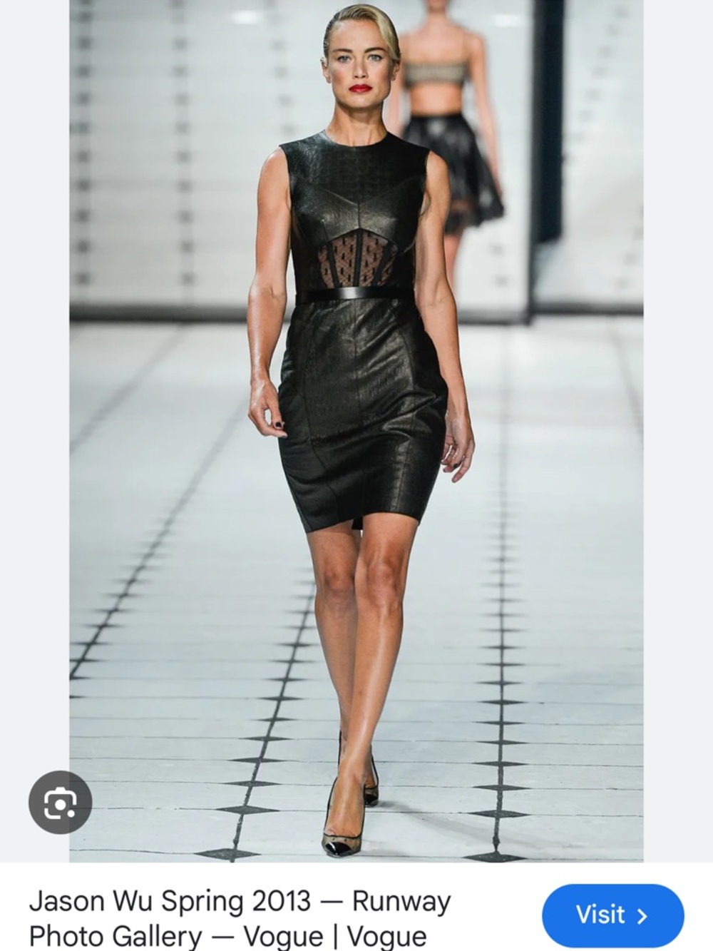 Jason Wu Black Sleeveless Lamb Leather Sheath Runway Dress